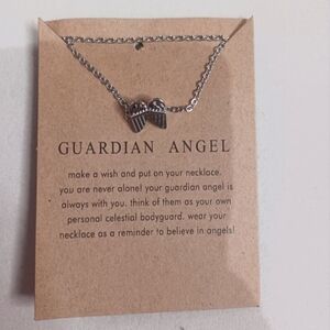 NWT Guardian Angel Wings Silver Tone Necklace